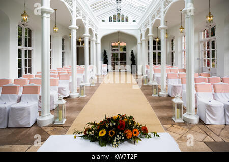 Dans la jolie salle de mariage St Audries Park West Quantoxhead, Taunton, Somerset, Banque D'Images