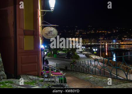 Santa Margherita nuit vue sur la baie Banque D'Images