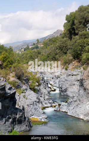 La gorge de l'Alcantara, Sicile, Europe Banque D'Images