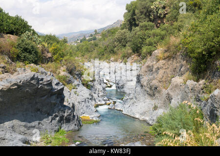 La gorge de l'Alcantara, Sicile, Europe Banque D'Images