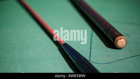 Close up bâtonnets de billard Banque D'Images