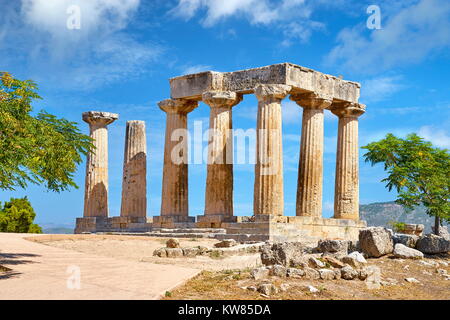 Le Temple d'Apollon, l'ancienne Corinthe, Grèce Banque D'Images