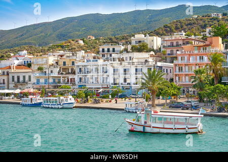 L'île de Poros, Argolide, Péloponnèse, Grèce Banque D'Images