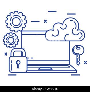 La technologie du système de sécurité icônes Illustration de Vecteur