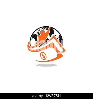 Trésorerie globe logo Vector Illustration de Vecteur