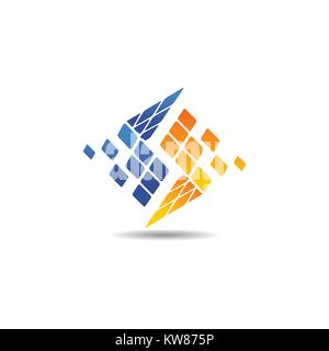Abstract digital box logo Vector Illustration de Vecteur