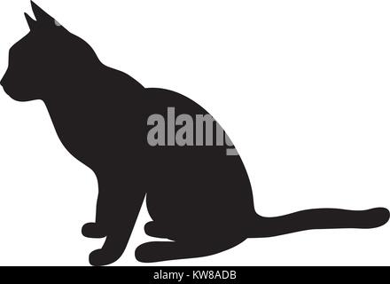 Silhouette de chat, Vector illustration Illustration de Vecteur