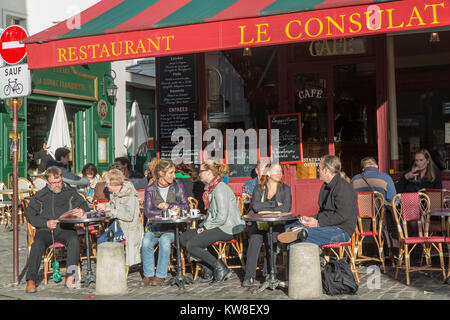 France, Paris (75), Café, restaurant, Le Consulat, Montmartre, Banque D'Images