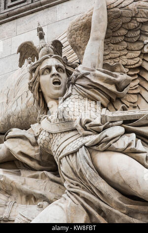 France, Paris (75), Arc de Triomphe, frise sur côté nord-est, le départ de 1792, Marseillaise par François Rude Banque D'Images