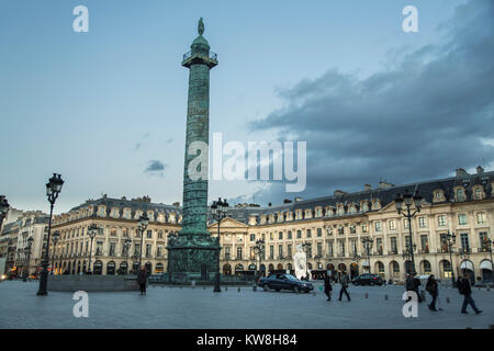 France, Paris (75), la Place Vendôme, Banque D'Images