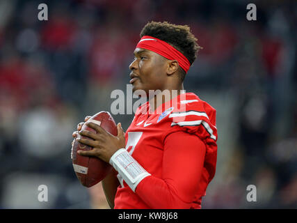 Arlington, TX, États-Unis. Dec 29, 2017. Ohio State Buckeyes quarterback Dwayne Haskins (7) au cours de la Goodyear Cotton Bowl Classic entre les USC Trojans et l'Ohio State Buckeyes à AT&T Stadium à Arlington, TX. John Glaser/CSM/Alamy Live News Banque D'Images