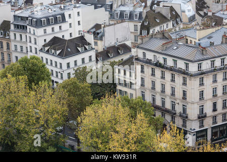 France, Paris, toits de maisons dans le 5e arrondissement Banque D'Images