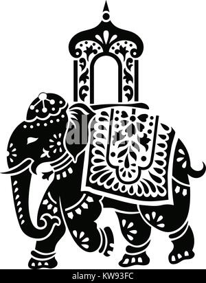 Silhouette d'éléphant, Vector illustration Illustration de Vecteur