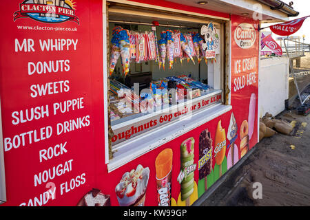 Magasin de bonbons à Clacton Pier Banque D'Images