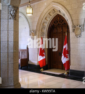 La Chambre des communes et de l'Édifice du Centre du Parlement à Ottawa, Ontario, Canada. Banque D'Images