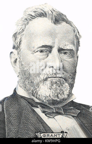 Ulysses Grant portrait sur un fond blanc Banque D'Images