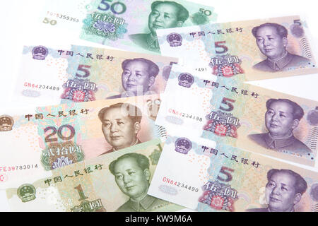 Les billets de banque chinois avec Mao Zedong Banque D'Images