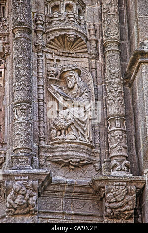 La basilique de Santa Maria a Maior, Pontevedra, Galice, Espagne Banque D'Images