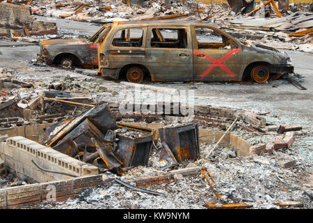 Conséquences des incendies de forêt, novembre 2016, Gatlinburg, Tennessee, USA, par Bill Lea/Dembinsky Assoc Photo Banque D'Images