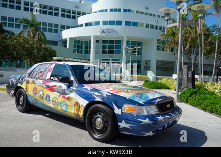 Siège de la police de Miami, Miami Beach, South Beach, en Floride. Banque D'Images