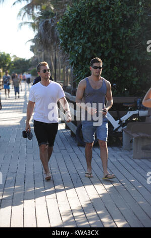 MIAMI BEACH, FL - 2013 : Lance Bass et Michael Turchin se sont mariés samedi soir au parc légendaire Plaza Hotel à Los Angeles, où 300 invités réunis. Jamie-Lynn Sigler officié avec JoAnna Garcia Swisher ; les deux actrices, les amis du couple, est devenu universel, les ministres de la vie pour l'événement. M. Bass, 35 ans, le chanteur, acteur, producteur et écrivain, est un ancien membre du groupe 'N Sync. People : Lance Bass Michael Turchin Banque D'Images