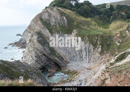 Lulworth Cove, trou de l'escalier, Dorset, England, UK. Banque D'Images