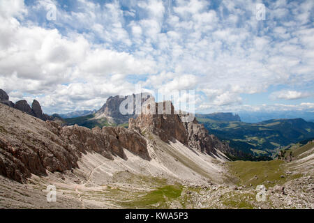 Les Pizes Danter Le Grand Cir et pice de la cir de Forc Crespeina à la tête de l'Chedul Tal Selva Val Gardena Dolomites Italie Banque D'Images