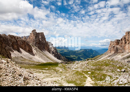 Les Pizes Danter Le Grand Cir et pice de la cir de Forc Crespeina à la tête de l'Chedul Tal Selva Val Gardena Dolomites Italie Banque D'Images