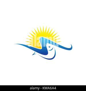 Logo poisson animal Illustration de Vecteur