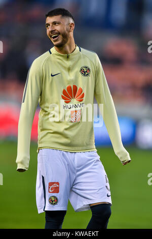 Dec 30, 2017 : le milieu de terrain AmÃ©rica Guido Rodriguez (5) se réchauffe avant le match de football Ãguila entre Toluca et Club America au stade BBVA Compass à Houston, TX. Chris Brown/CSM Banque D'Images