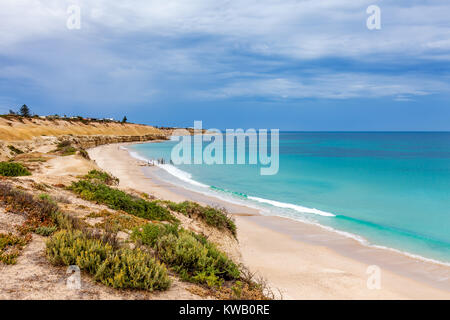 Donnant sur l'Australie du Sud Port emblématique Alan Jaume & Fils Beach sur l'image Banque D'Images