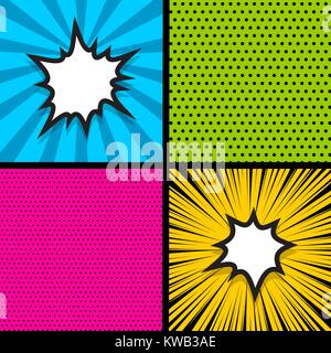 Pop art comic book toile couleur Illustration de Vecteur