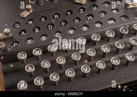 Enigma, la machine de chiffrement allemande créé pour l'envoi de messages pendant la Deuxième Guerre mondiale. Les paramètres d'Enigma offerts 150,000,000,000,000,000,000 cryptages possibles. (BSLOC 2014 8 109) Banque D'Images