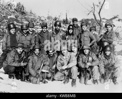 Garde nationale de Porto Rico, 60e Régiment d'infanterie. Plus de 60 000 porto-ricains qui servirent dans l'armée pendant la guerre de Corée, 1950-1953. (BSLOC   2014 11 155) Banque D'Images