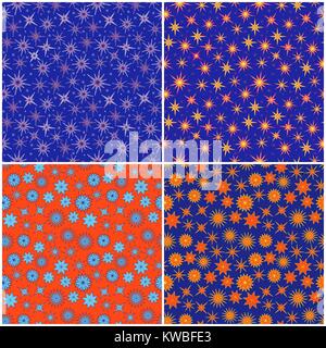 Ensemble de quatre motifs vectoriels transparente avec diverses stars isolé sur le fond blanc avec séparés Illustration de Vecteur