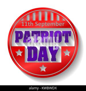 11 septembre journée Patriot ronde couleur emblème avec ombre Illustration de Vecteur