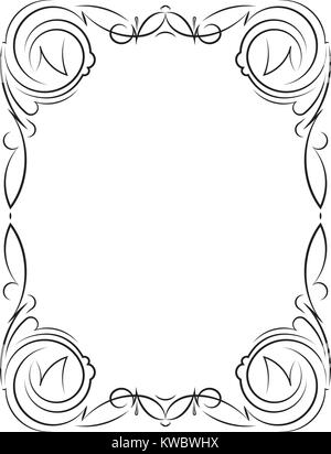 Vecteur de décoration Vintage frame. Illustration noir et blanc. Illustration de Vecteur