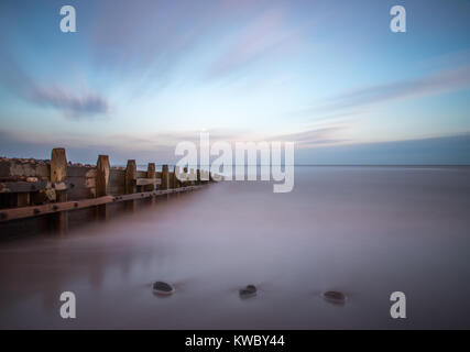 Hornsea Coucher du Soleil Banque D'Images