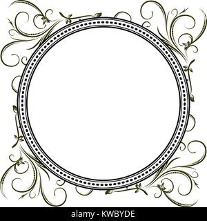 Floral frame vintage ronde inhabituelle pour votre conception. Vector illustration. Illustration de Vecteur