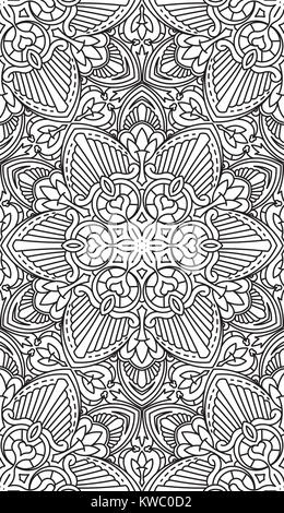 Résumé Motif Tribal Black-White transparente. Texture ethnique dessiné à la main. Vector Illustration. Illustration de Vecteur