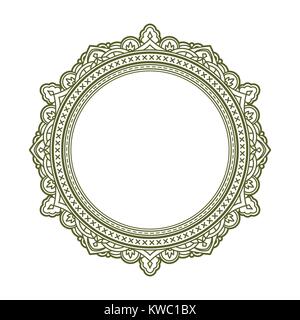 Décoration de style vintage frame ronde. Vector illustration. Illustration de Vecteur