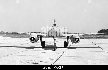 L'allemand Messerschmitt 262 avion à réaction en possession de l'US Air Force après la Seconde Guerre mondiale 2. Vue frontale. 1945 BSLOC  2015 (13 74) Banque D'Images