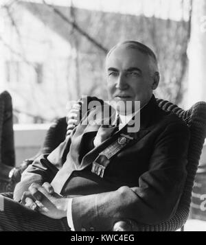 1920 Candidat républicain pour le président des États-Unis, Warren Harding. Il porte un ruban de campagne à l''Elks National Home, Bedford, en Virginie. (BSLOC 2015 15 2) Banque D'Images