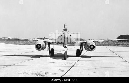 L'allemand Messerschmitt 262 avion à réaction en possession de l'US Air Force après la Seconde Guerre mondiale 2. Vue frontale. 1945 BSLOC  2015 (13 74) Banque D'Images