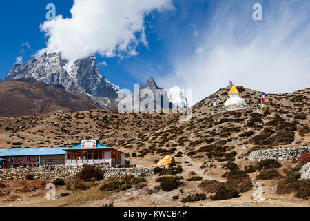 Himalaya, Népal, Nov 2017 -village Dingboche 4000 m au-dessus du niveau de la mer, dans le parc de Sagarmatha sur le chemin de la base de l'Everest Banque D'Images