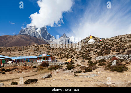 Himalaya, Népal, Nov 2017 -village Dingboche 4000 m au-dessus du niveau de la mer, dans le parc de Sagarmatha sur le chemin de la base de l'Everest Banque D'Images