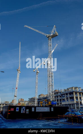 Le développement de la rue du cirque à Brighton les grues au-dessus de la tour de l'ancien marché couvert Banque D'Images