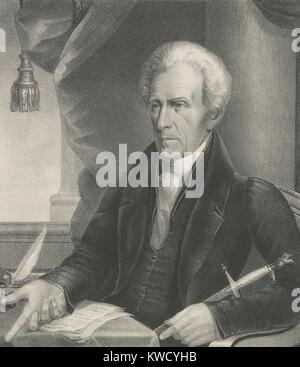 Le président Andrew Jackson, 1833 imprimer par Ezra Bisbee (BSLOC 2017 6 13) Banque D'Images