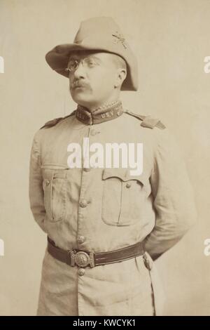 Le colonel Theodore Roosevelt en uniforme de la 1ère Cavalerie volontaire des Etats-Unis, le 14 octobre 1898. Photo par Benjamin J. Falk (BSLOC 2017 6 35) Banque D'Images