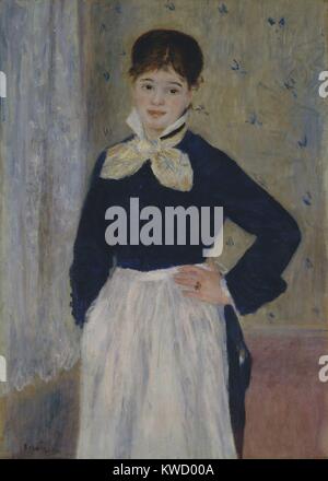 Serveuse au Restaurant Duvals, par Auguste Renoir, 1875, peinture à l'huile impressionnistes français. Elle est une fille de travail habillé simplement dans un restaurant de Paris (BSLOC 2017 3 70) Banque D'Images